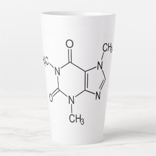 Koffein-Molekül-Chemie-Kaffee-Atome Milchtasse