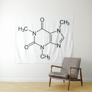Koffein-Molekül-Chemie-Kaffee-Atome Wandteppich