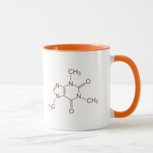 Koffein-Molekül-chemisches Symbolgeek-Nerd-Tasse Tasse