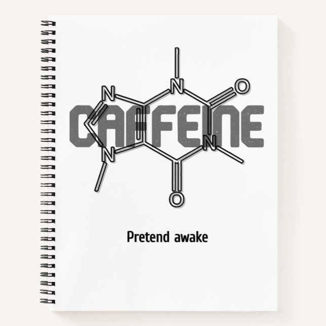 Koffein-Molekül-Notizbuch Notizbuch (Vorderseite)