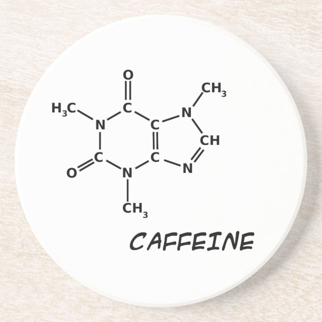 Koffein-Molekül-Untersetzer Sandstein Untersetzer (Vorne)