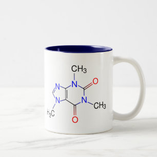 Koffein-Molekül Zweifarbige Tasse