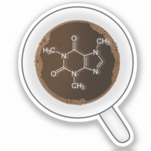 Koffein, Molekülformel - Kaffee trinken Aufkleber