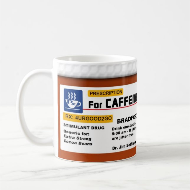 KOFFEIN-SUCHT-KAFFEE Rx BECHER-SPASS Kaffeetasse (Links)