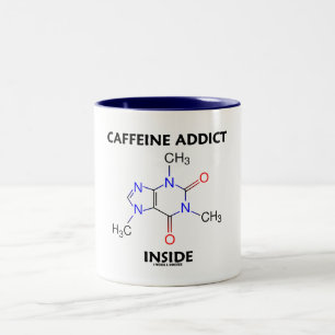 Koffein-Süchtig-Innere (Koffein-Molekül) Zweifarbige Tasse