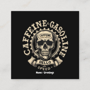 Koffein und Benzin Say Hallo zu Speed Sticker Quadratische Visitenkarte