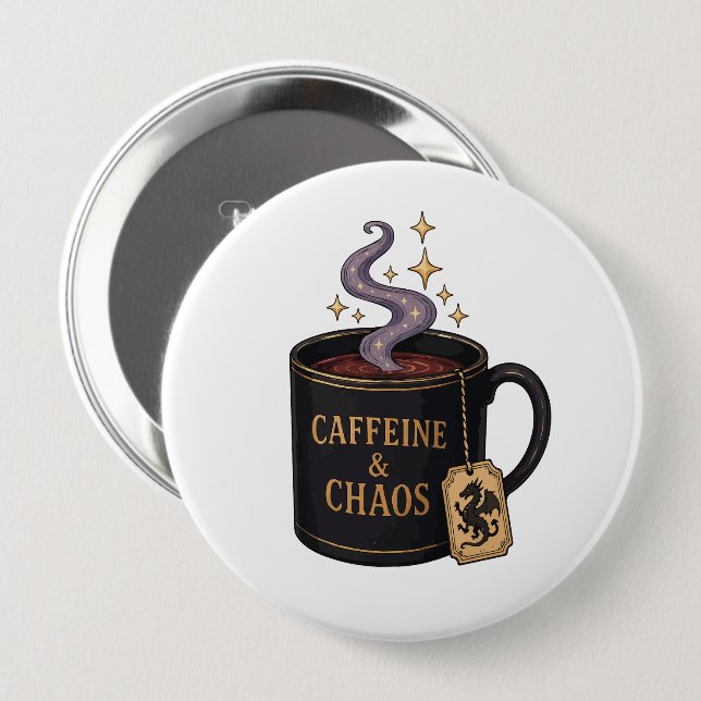 Koffein und Chaos Button (Vorne & Hinten)