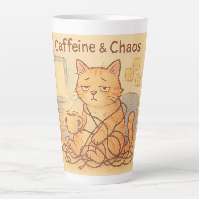 Koffein und Chaos Kaffeetasse Milchtasse (Vorderseite)