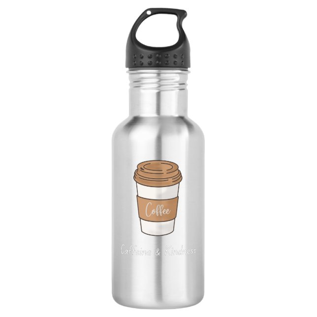 Koffein und Kindheit Edelstahlflasche (Vorderseite)