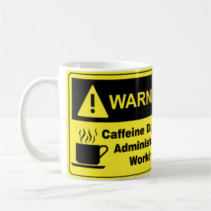 Koffein-warnender Verwalter Kaffeetasse
