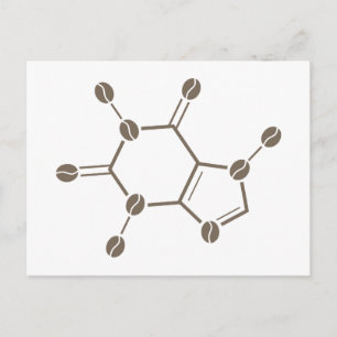 Koffeinbohnenmolekül Postkarte