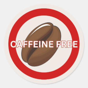 Koffeinfreie Lebensmittelallergie - Warnhinweis Cl Runder Aufkleber