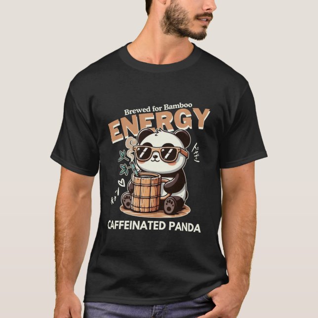 Koffeinierte Panda T-Shirt (Vorderseite)