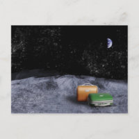 Koffer auf dem Mond