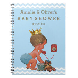 Koffer-Prinz auf Telefon-Babyparty-Gast-Buch Notizblock