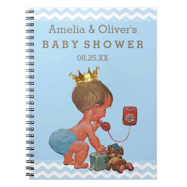 Koffer-Prinz auf Telefon-Babyparty-Gast-Buch Notizblock (Vorderseite)