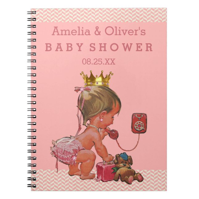 Koffer-Prinzessin auf Telefon-Babyparty-Gast-Buch Notizblock (Vorderseite)