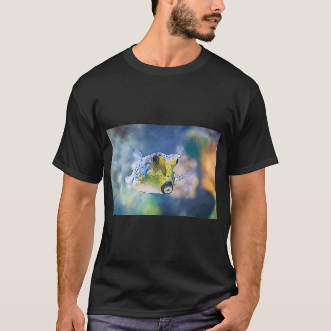 Kofferfisch Digitalmalerei T-Shirt (Vorderseite)
