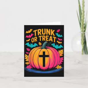 Kofferraum oder Behandlung Halloween-Kostüm Christ Karte