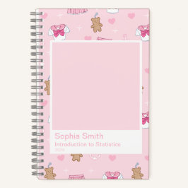 Kogal-Inspired Pink Hearts & Teddy Bear Keychains Notizbuch