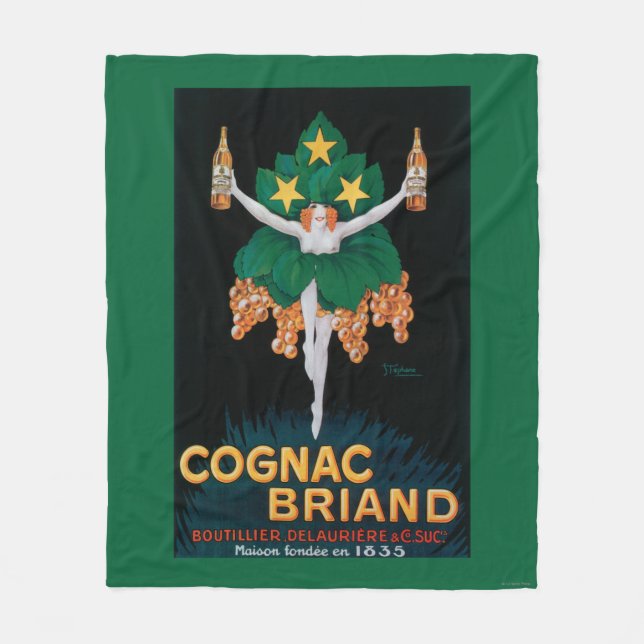 Kognak Briand förderndes Plakat Fleecedecke (Vorderseite)