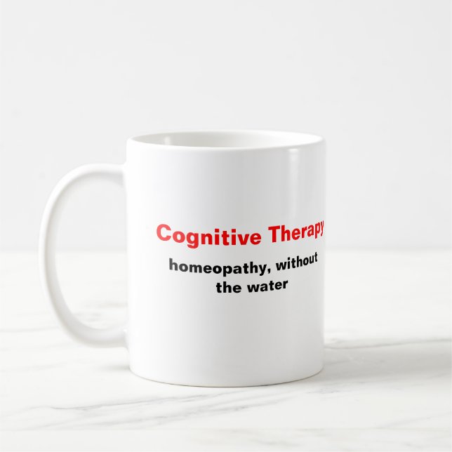 Kognitive Therapie, Homöopathie, ohne das Wasser Kaffeetasse (Links)