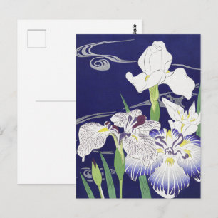 Kogyo Tsukioka Irises, japanische Blume Art Postkarte