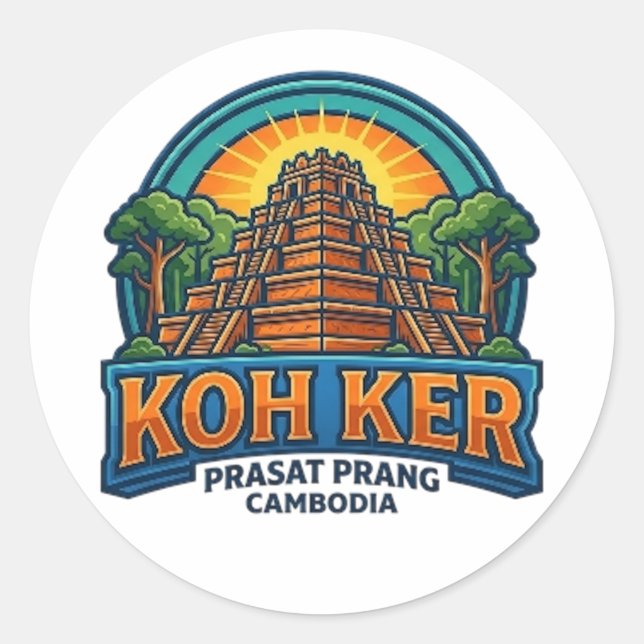 KOH KER TEMPLE RUNDER AUFKLEBER (Vorderseite)