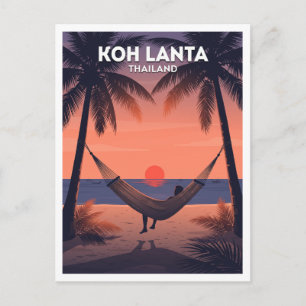 Koh Lanta Hängemattenstrand bei Sonnenuntergang Sa Postkarte