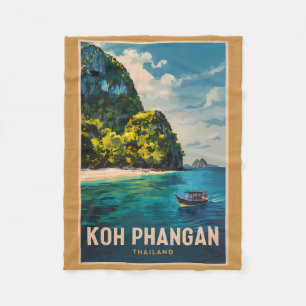 Koh Phangan Thailand Reisen Art Vintag Fleecedecke