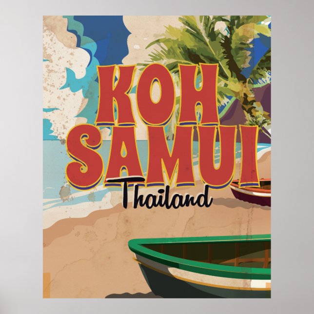 Koh Samui, Thailand Vintage Travel Poster. Poster (Vorne)