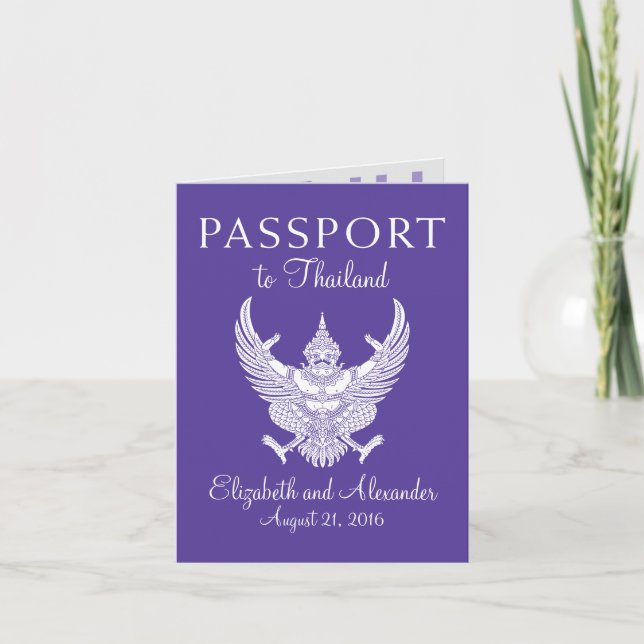 Koh Samui Thailand Wedding Passport Einladung (Vorderseite)