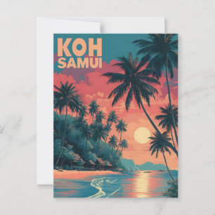 Koh Samui Vintage Postkarte