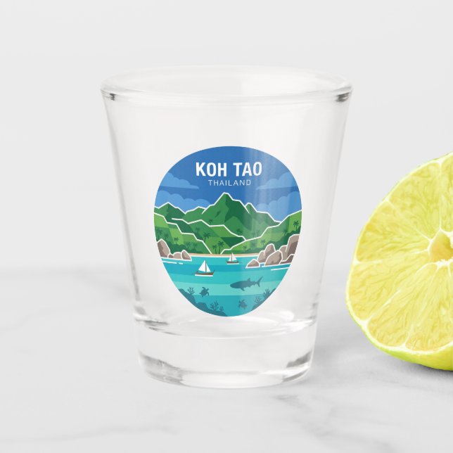 Koh Tao Thailand Schnapsglas (Vorderseite)