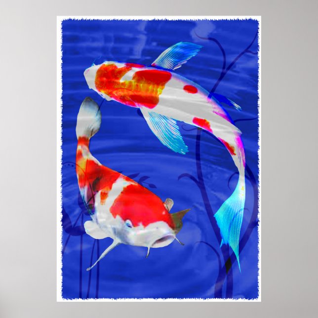 Kohaku Duo in Deep Blue Pond Poster (Vorne)
