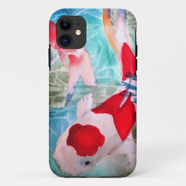 Kohaku Koi 2 Japanische Aquarell-Kunst Case-Mate iPhone Hülle (Rückseite)