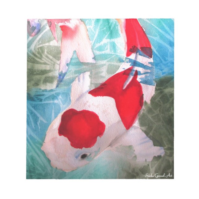 Kohaku Koi 2 Japanische Aquarell-Kunst Notizblock (Vorderseite)