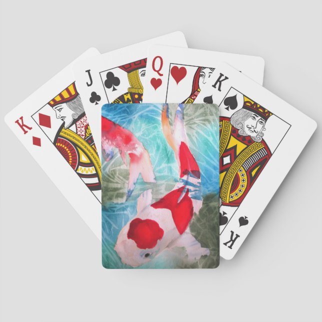 Kohaku Koi 2 Japanische Aquarell-Kunst Spielkarten (Rückseite)