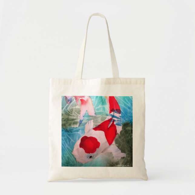 Kohaku Koi 2 Japanische Aquarell-Kunst Tragetasche (Vorne)