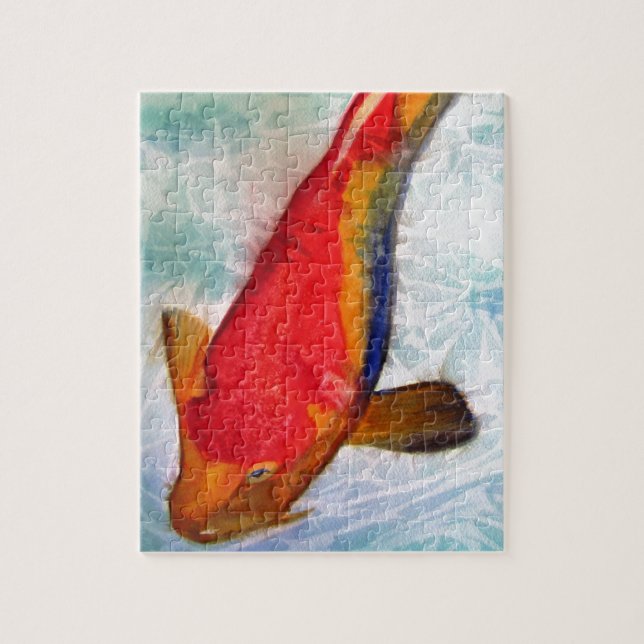 Kohaku Koi Japanische Aquarellkunst (Vertikal)