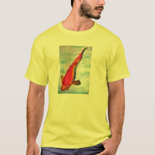Kohaku Koi Japanischer Fisch Wasserfarbenkunst T-Shirt