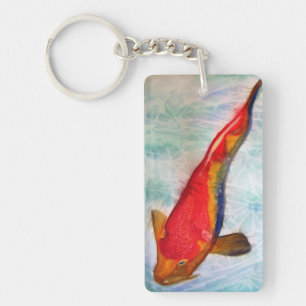 Kohaku Koi poisson japonais aquarcouleur art