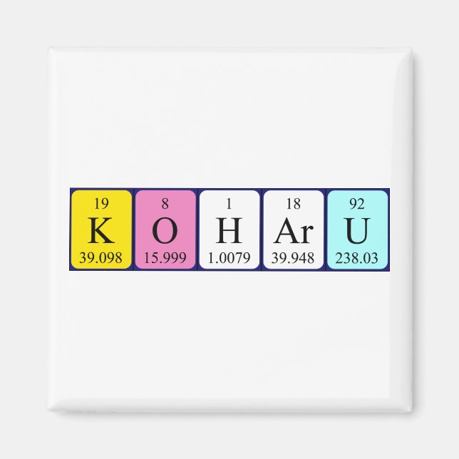 Koharu-Magnet für den periodischen Tabellennamen Magnet (Vorne)
