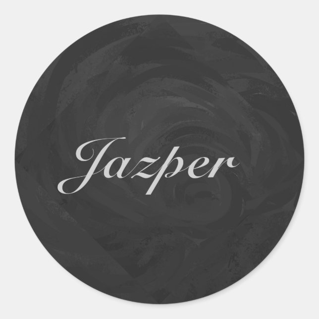 Kohl Black Monogram Personalisiert Runder Aufkleber (Vorderseite)