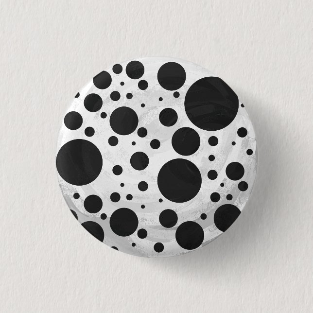 Kohl Black Polka Dot Pattern Button (Vorderseite)