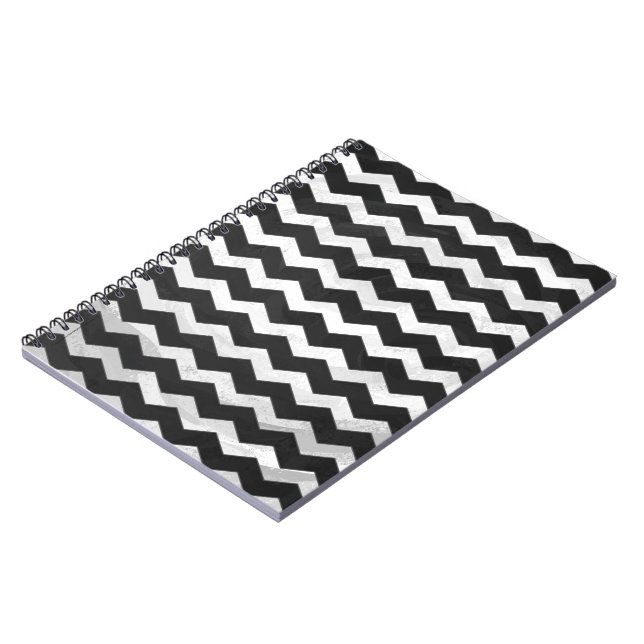 Kohl Black Zickzack Pattern Notizblock (Linke Seite)