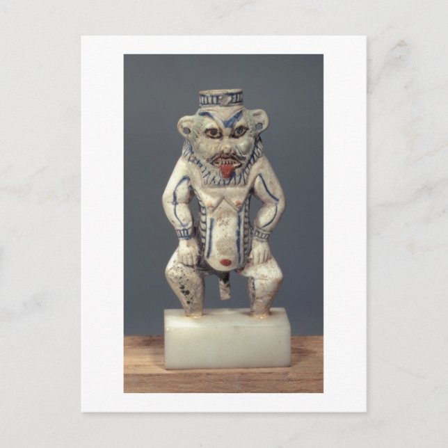 Kohl Pot, der den ägyptischen Haushaltsgott Bes da Postkarte (Vorderseite)
