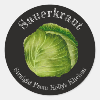 Kohl Sauerkraut Essen für Heimkonserven Geschäft Runder Aufkleber