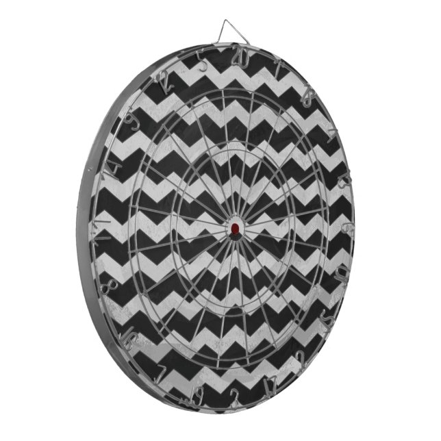Kohl Schwarz Chevron Muster Dartscheibe (Vorderseite Links)