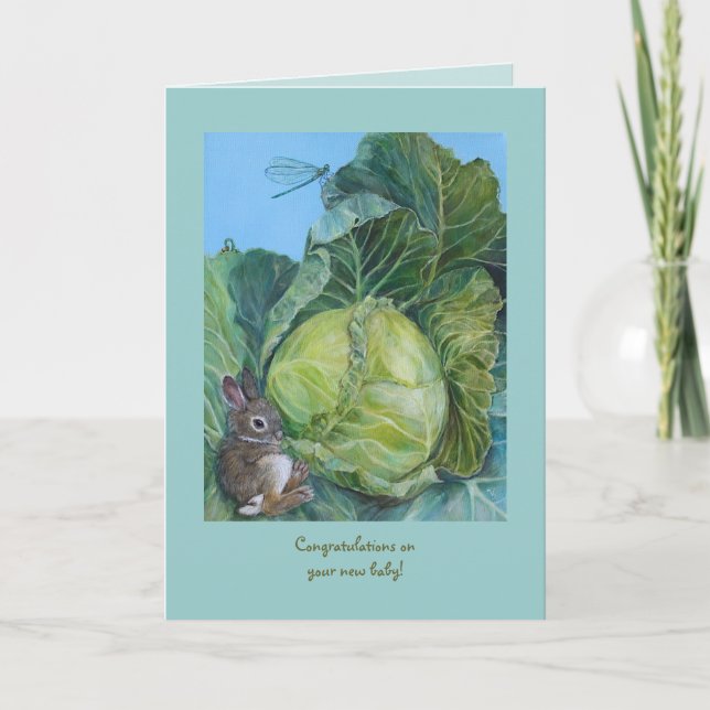 Kohl und neue Babykarte Karte (Vorderseite)